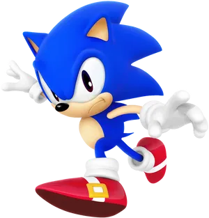 Classic Sonic Running Pose PNG Image