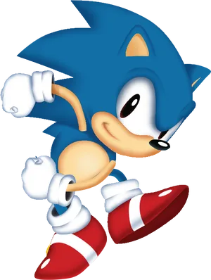 Classic Sonic Running Pose PNG Image