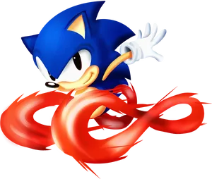 Classic Sonic Speed Blur PNG Image