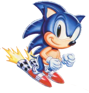 Classic Sonic Speeding PNG Image