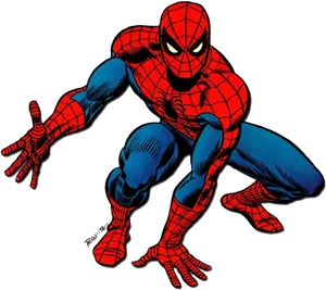 Classic Spider Man Pose PNG Image