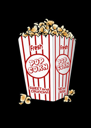 Classic Striped Popcorn Container Illustration PNG image with transparent background