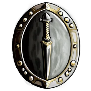 Classic Sword And Shield Drawing Png Nwr70 PNG Image