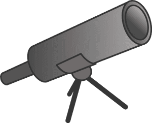Simple Grey Cartoony Telescope Clip Arts - Telescope Simple, HD Png Download PNG