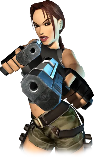 Classic Tomb Raider Lara Croft Pose PNG Image