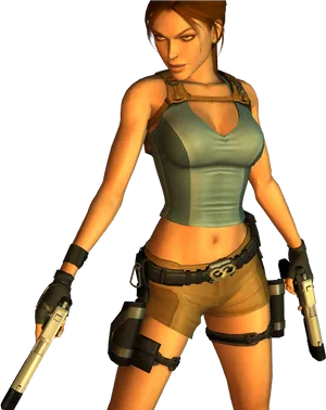 Classic Tomb Raider Lara Croft Pose PNG Image