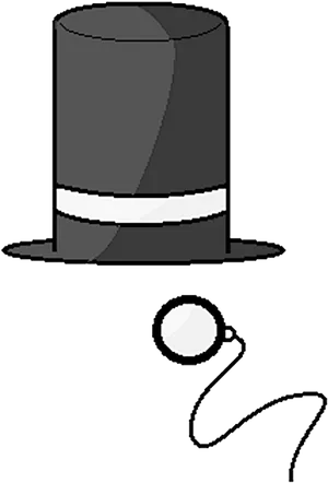 Classic Top Hatand Monocle PNG Image