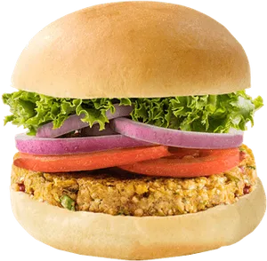 Classic Veggie Cheeseburger PNG Image