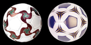Classic Versus Modern Soccer Balls PNG image with transparent background