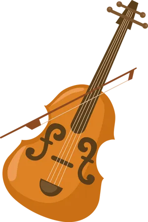 Classic Violin Illustration PNG Image