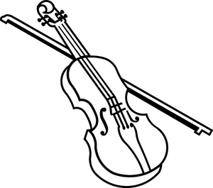 Classic Violin Outline PNG Image