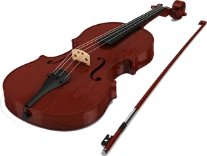 Classic Violinand Bow PNG Image