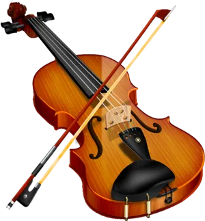 Classic Violinand Bow PNG Image