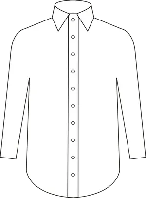 Classic White Dress Shirt Illustration PNG Image