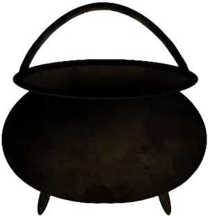 Classic Witchs Cauldron Silhouette PNG Image