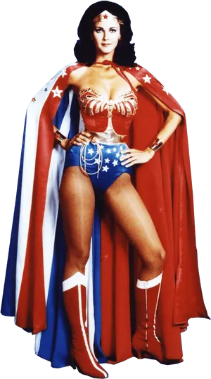 Classic Wonder Woman Pose PNG Image