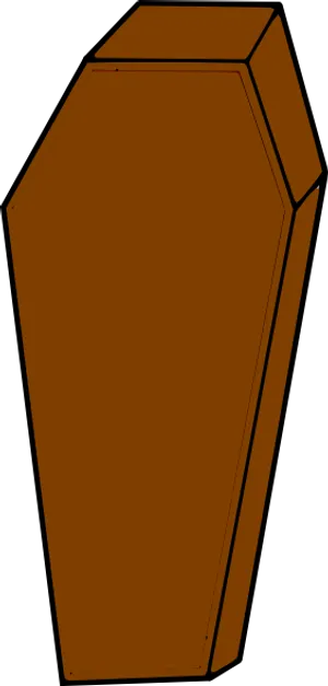 Classic Wooden Coffin Illustration PNG Image