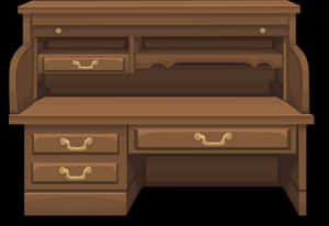 Roll Top Desk Png Pic - Old Computer Table Png, Transparent Png PNG image with transparent background