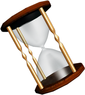 Classic Wooden Hourglass3 D Render PNG Image