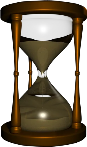 Classic Wooden Hourglass3 D Rendering PNG Image