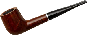 Classic Wooden Smoking Pipe PNG Image