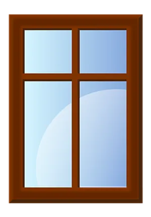 Classic Wooden Window Vector PNG Image