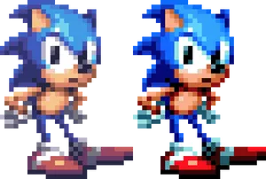 Classicvs Modern Sonic Pixel Art PNG Image