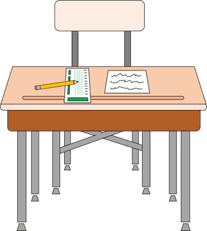 School Table And Chair Clipart 19 Desk Image - Classroom Desk Clipart, HD Png Download PNG image with transparent background
