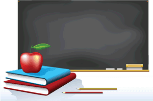 Chalkboard With Books Clipart, HD Png Download PNG with transparent background