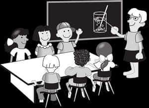 Classroom Science Lesson Cartoon PNG image with transparent background