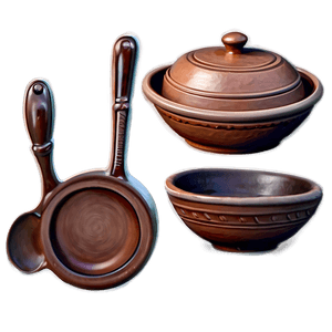 Clay Kitchenware Set PNG djp3 PNG