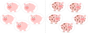 Cleanand Dirty Pigs Comparison PNG Image