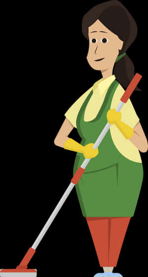 Cleaning Service Professional Cartoon PNG image with transparent background