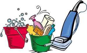 Cleaning Suppliesand Equipment Illustration PNG Image