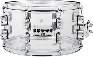 Clear Acrylic Snare Drum PNG Image