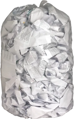 Clear Bag Fullof Paper Waste PNG Image