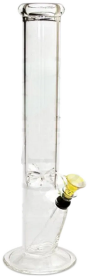 Clear Glass Bongwith Yellow Bowl PNG Image