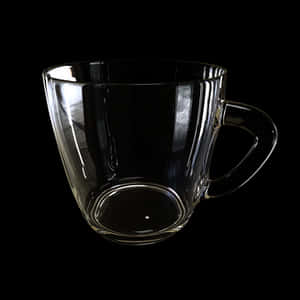 Clear Glass Coffee Mugon Black Background PNG