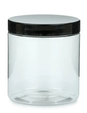 Clear Glass Jarwith Black Lid PNG Image