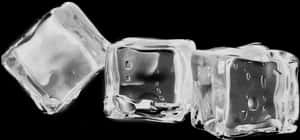 Clear Ice Cubes Black Background PNG image with transparent background