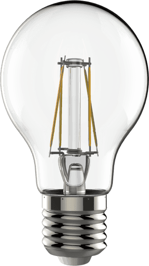 Clear L E D Filament Bulb PNG image with transparent background