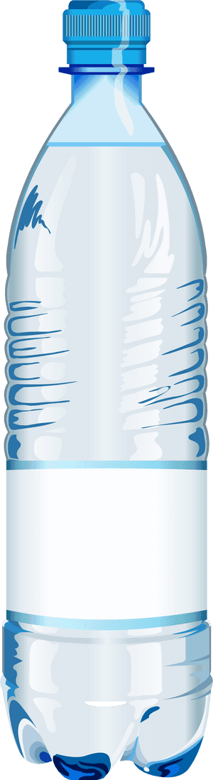 Clear Plastic Water Bottle PNG image with transparent background