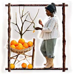 Clementine Harvest Scene Png 06252024 PNG Image