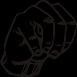 Clenched Fist Silhouette Graphic PNG image with transparent background
