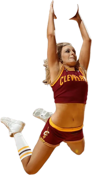 Cleveland Cheerleader In Action.png PNG Image