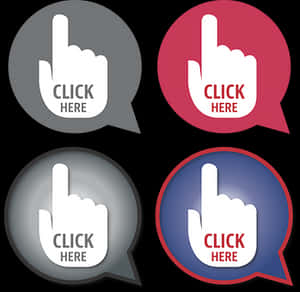 Click Here Buttons Set PNG image with transparent background