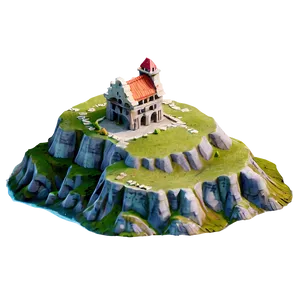 Cliff Side Castle Png Qnm PNG Image