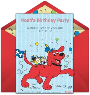 Clifford Birthday Party Invitation PNG Image