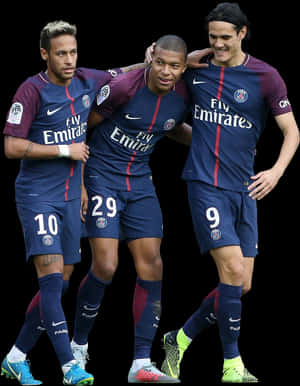 Clip Art Neymar Psg Png - Kylian Mbappe Neymar Cavani, Transparent Png PNG image with transparent background