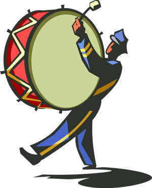 Clip Art Royalty Free Library Marching Band With Drum - Bass Drummer Marching Band, HD Png Download PNG image with transparent background